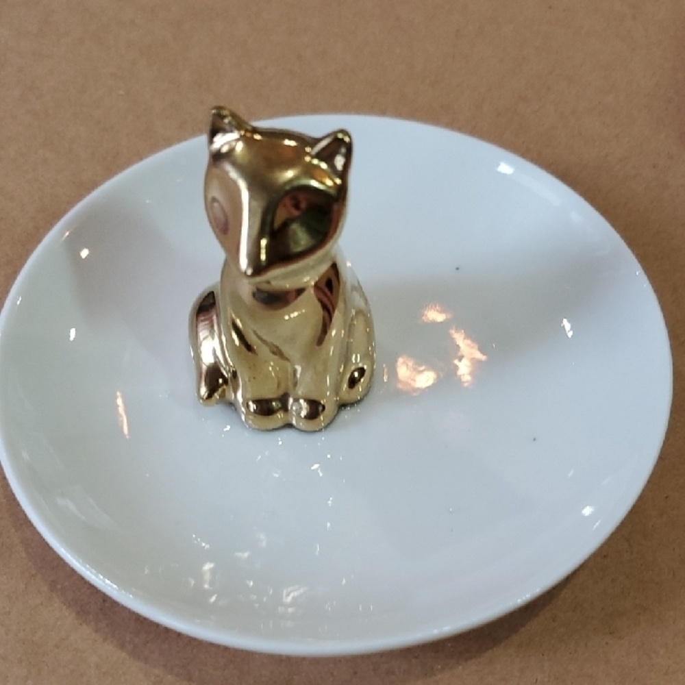 Colorful Peacock , Fox, and  Elephant Trinket Ring Dishes - Picture 6 of 10